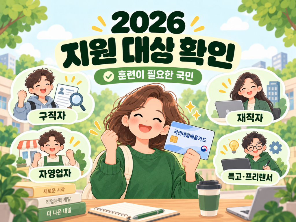 2026 국민내일배움카드 구직자 재직자 자영업자 특고 프리랜서 지원 대상 안내