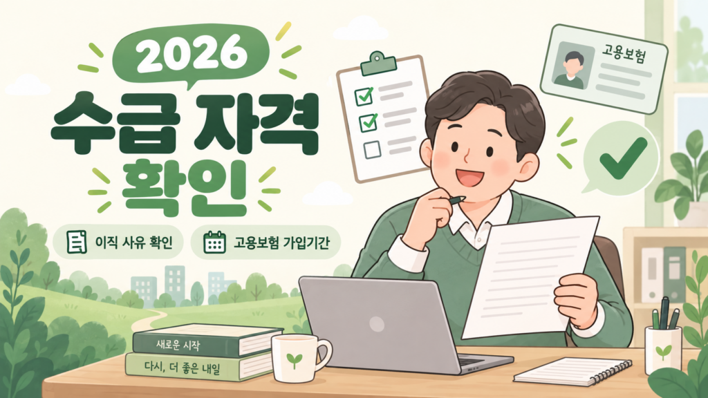2026 실업급여 수급 자격 이직 사유와 고용보험 가입기간 확인 안내