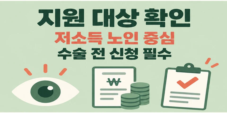 2026 노인 개안수술비 지원 백내장·녹내장 저소득층 지원 대상