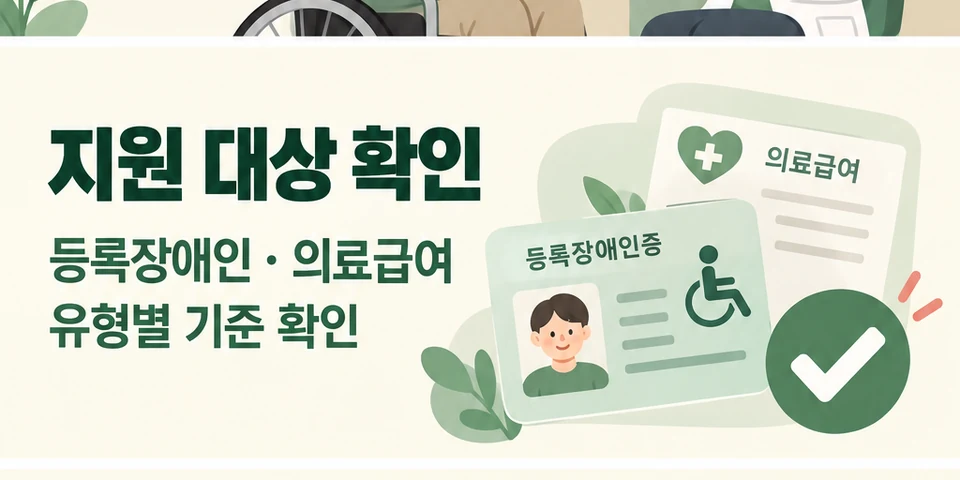2026 장애인 의료비 지원 대상 등록장애인 의료급여 유형별 기준