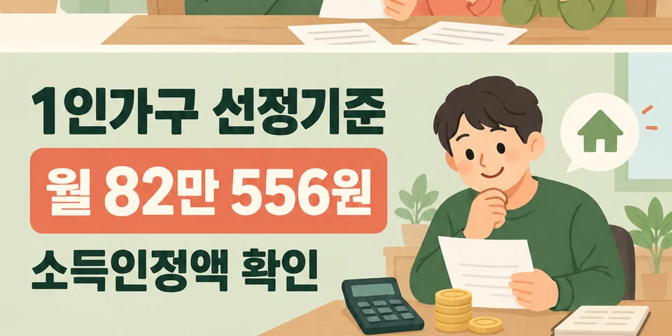 2026 생계급여 수급자격 가구별 선정기준과 소득인정액 계산