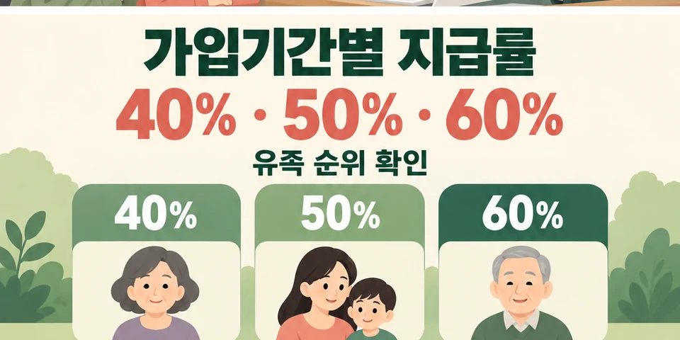 2026 국민연금 유족연금 가입기간별 지급률과 유족 범위