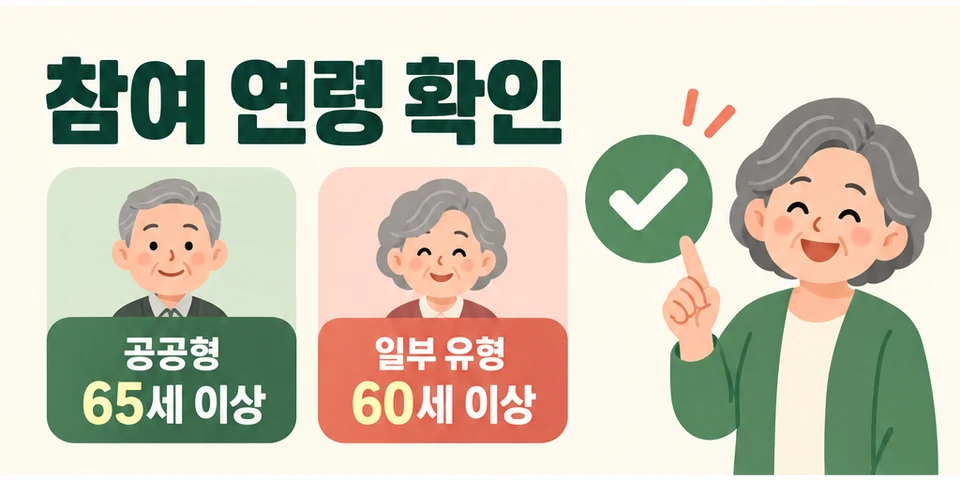 2026 노인일자리 공공형 65세 이상 일부 유형 60세 이상