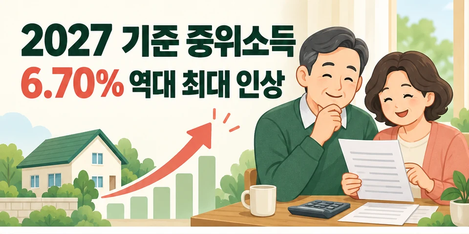2027 기준 중위소득 6.70% 인상 총정리