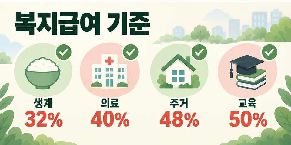 2027 생계 의료 주거 교육급여 선정기준 비율