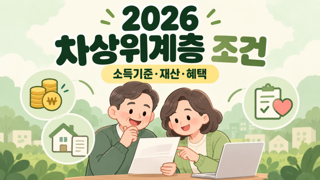 2026 차상위계층 조건 기준 중위소득 50% 소득기준 재산기준 혜택 안내