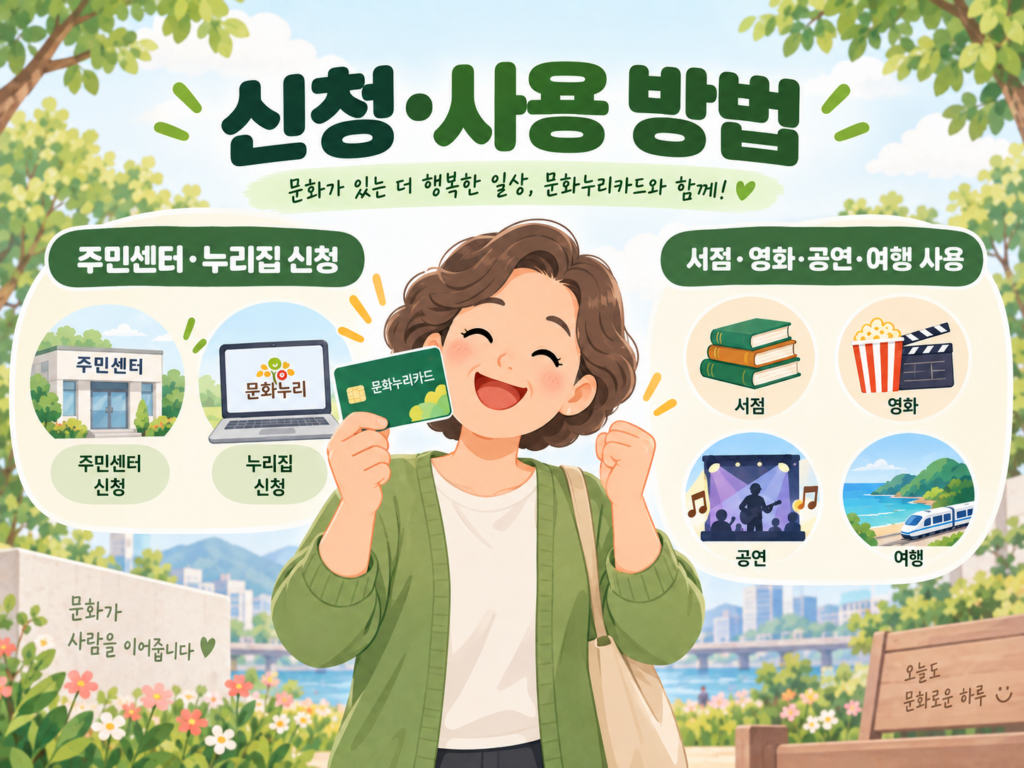 2026 문화누리카드 주민센터 누리집 신청과 서점 영화 공연 여행 사용처 안내