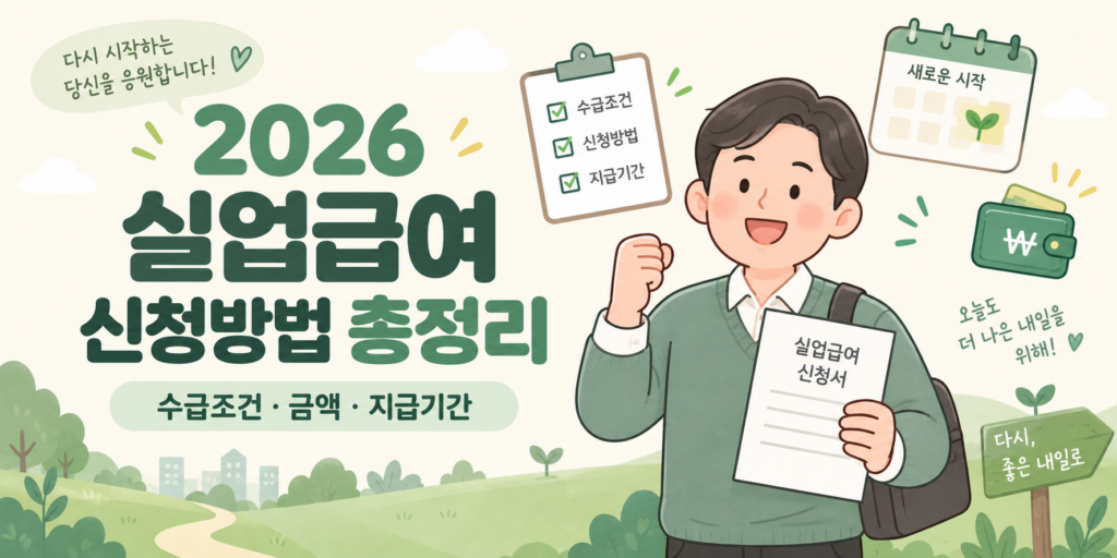 2026 실업급여 신청방법 수급조건 금액 지급기간 안내