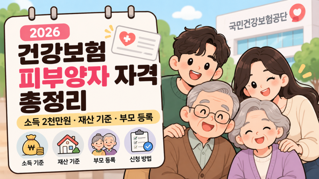 2026 건강보험 피부양자 자격 소득 2천만원 재산 기준 부모 등록
