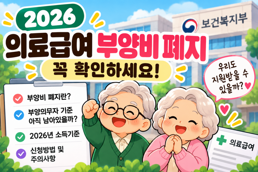 2026 의료급여 부양비 폐지 부양의무자 기준 소득기준 신청방법