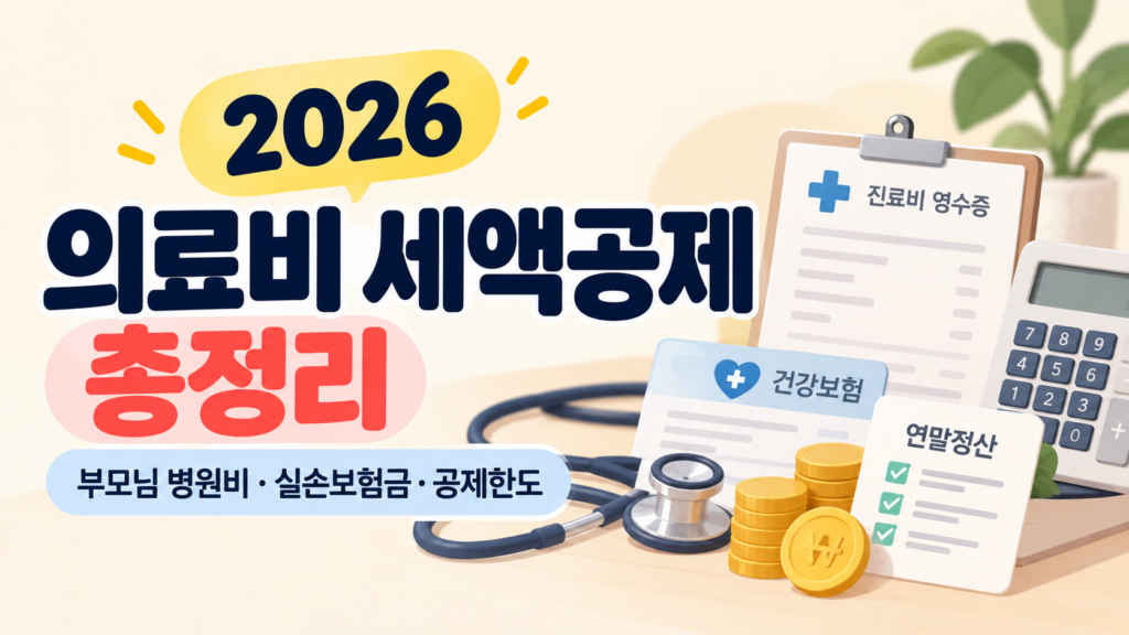 2026 의료비 세액공제 총정리 부모님 병원비 실손보험금 공제한도 안내