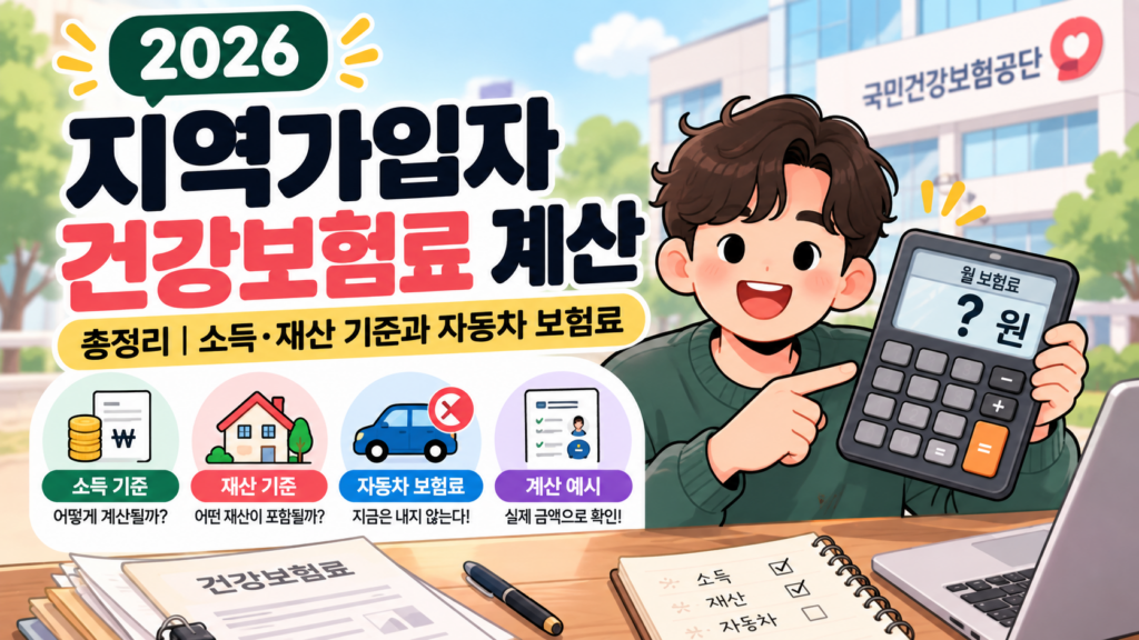 2026 지역가입자 건강보험료 계산 소득 재산 기준과 자동차 보험료