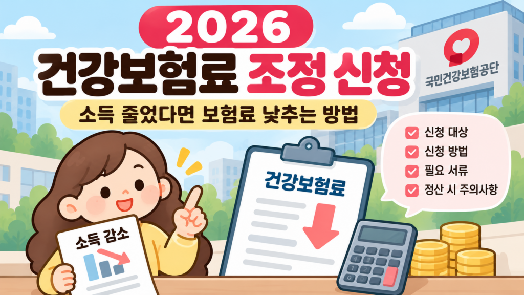 2026 건강보험료 조정 신청 소득 감소 시 보험료 낮추는 방법