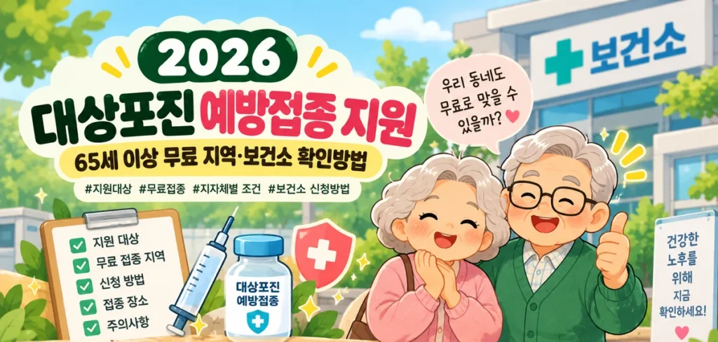 2026 대상포진 예방접종 지원 지역별 65세 이상 무료 접종 여부와 보건소 확인 방법 안내
